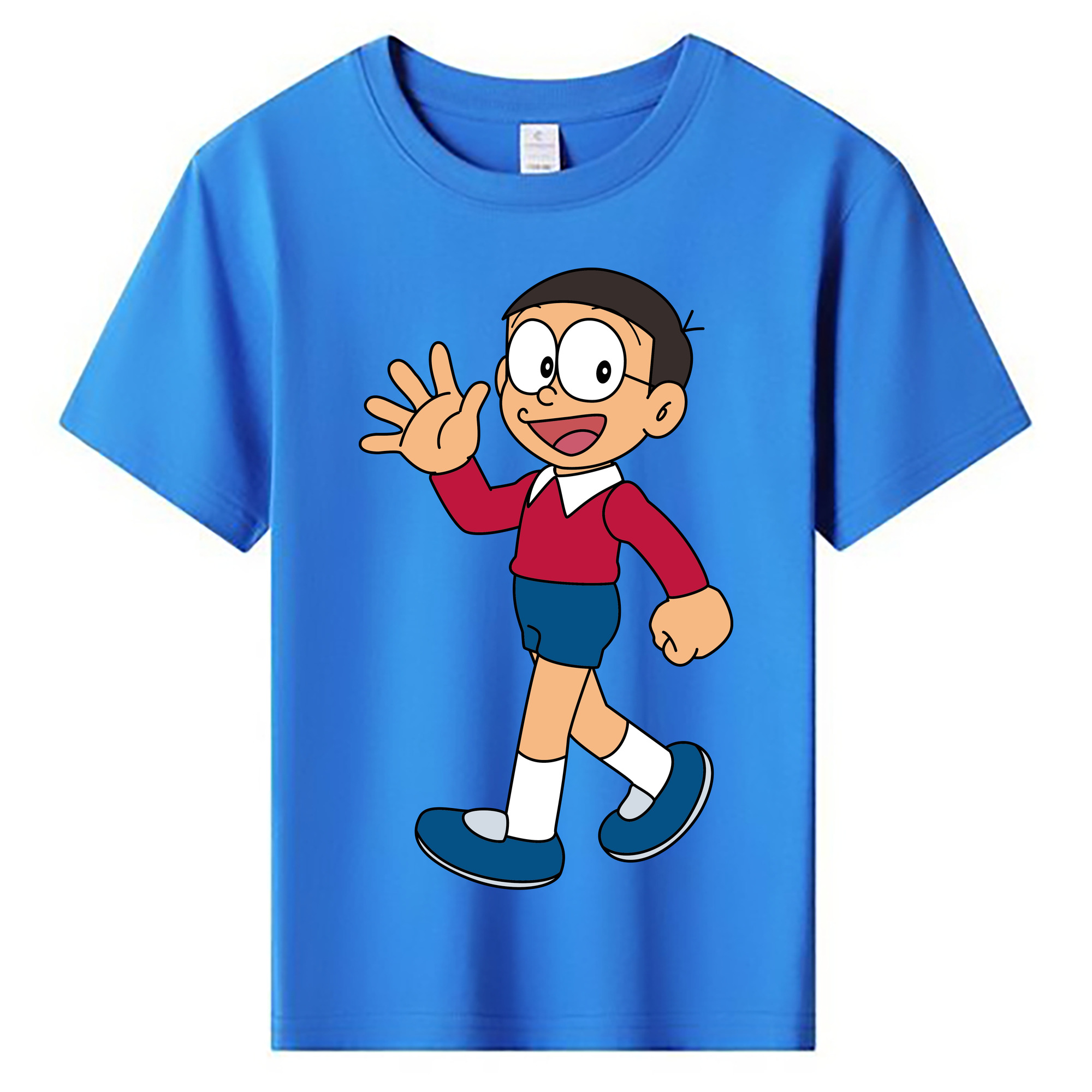 （画像用） ドラえもん 野比 のび太 Doraemon Nobita Nobi 綿100％キッズTシャツ（フロントプリント）